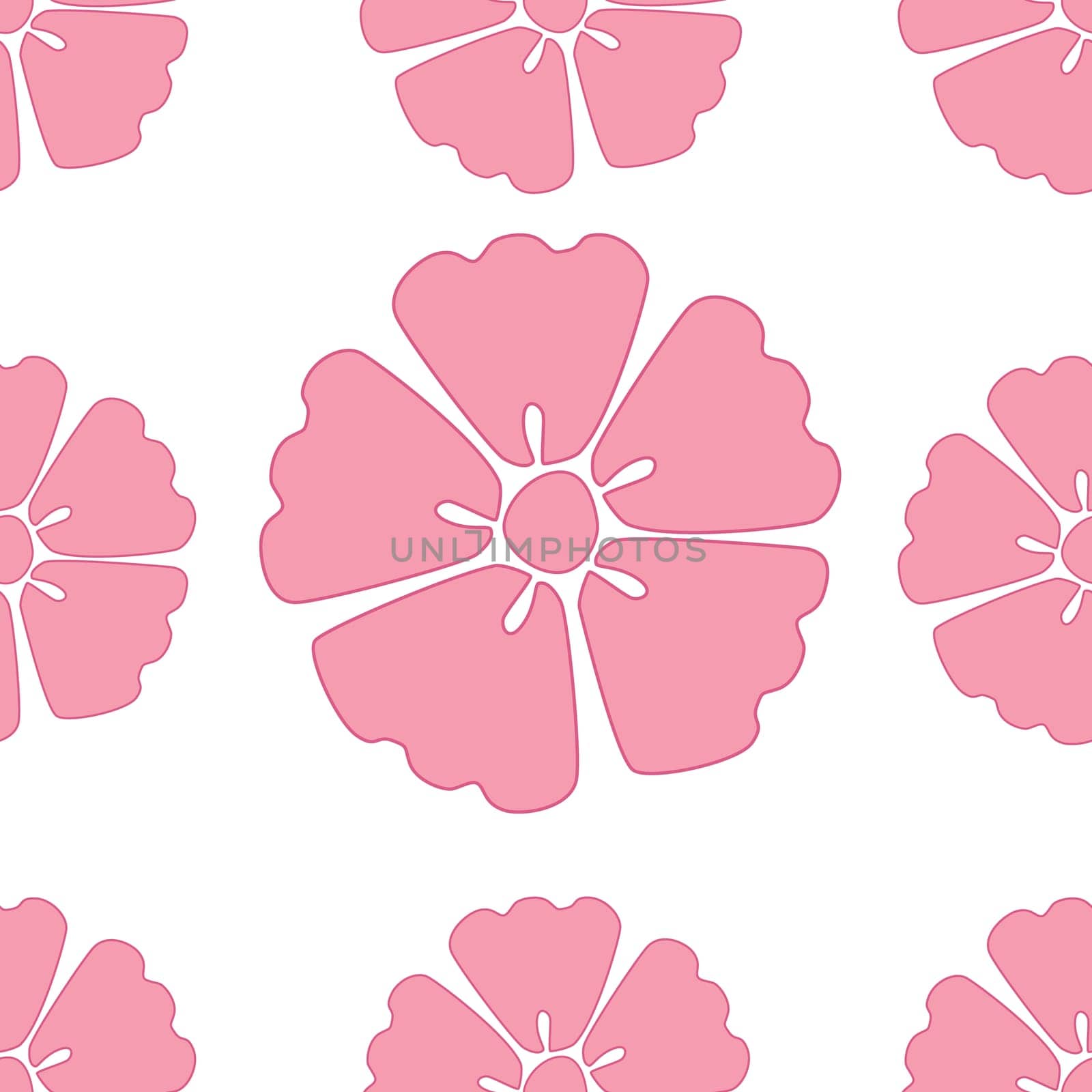 Elegant pink sakura cherry blossom seamless pattern background over pink