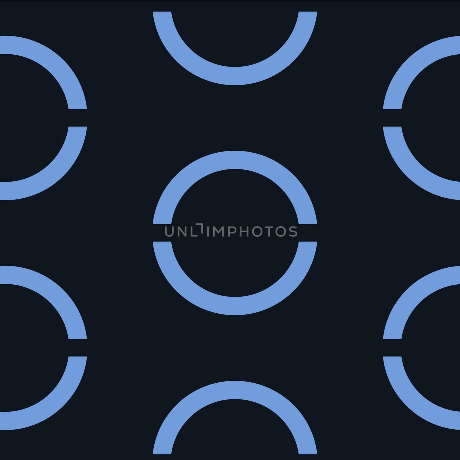 Seamless geometric background with round elements. Vector background. Dark blue color.