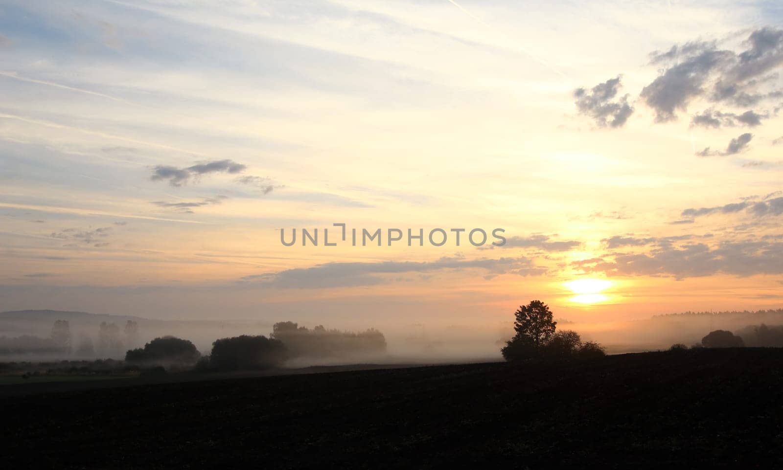 Image of the dawn over rural countryside