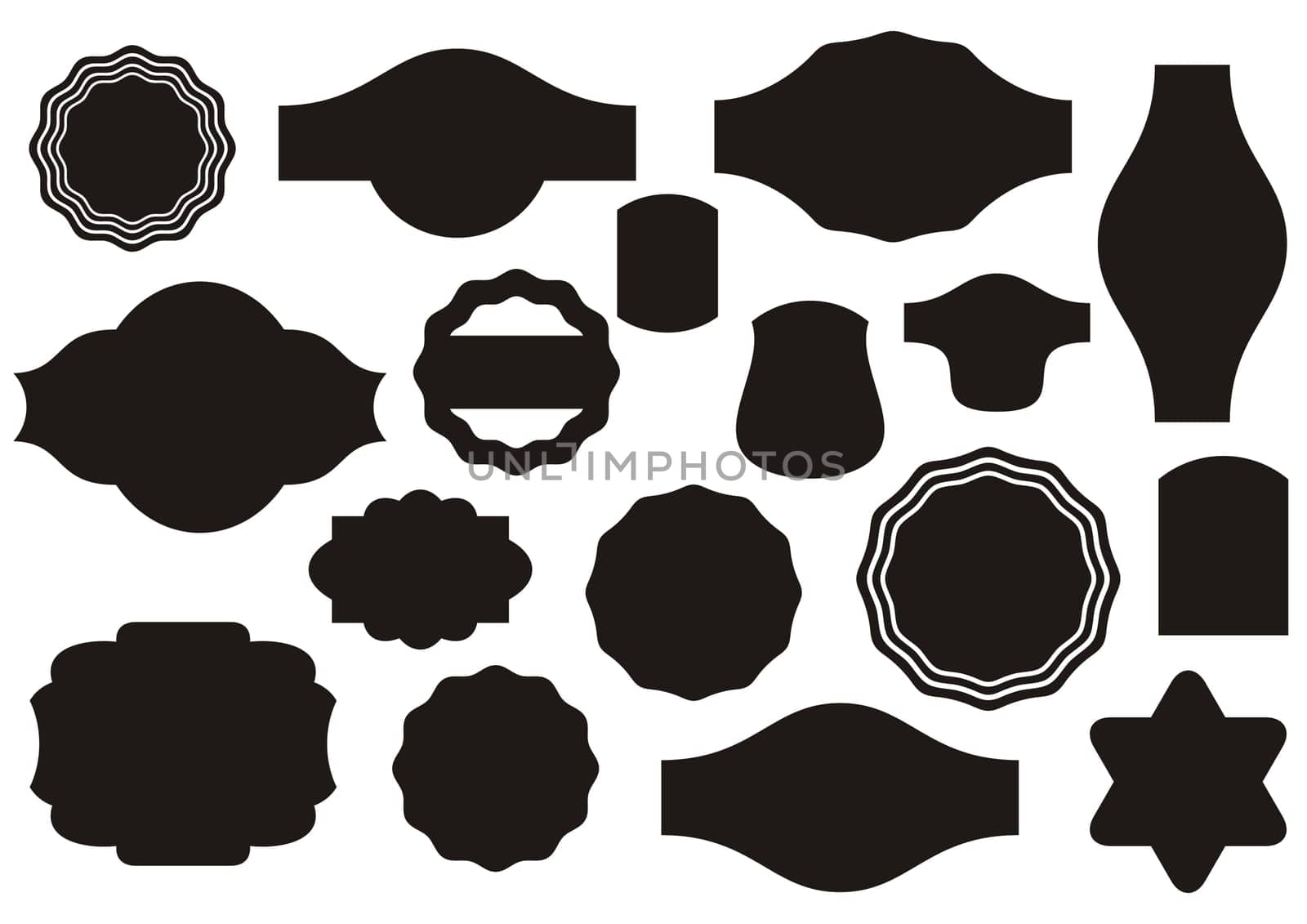 Set of vector vintage labels design elements