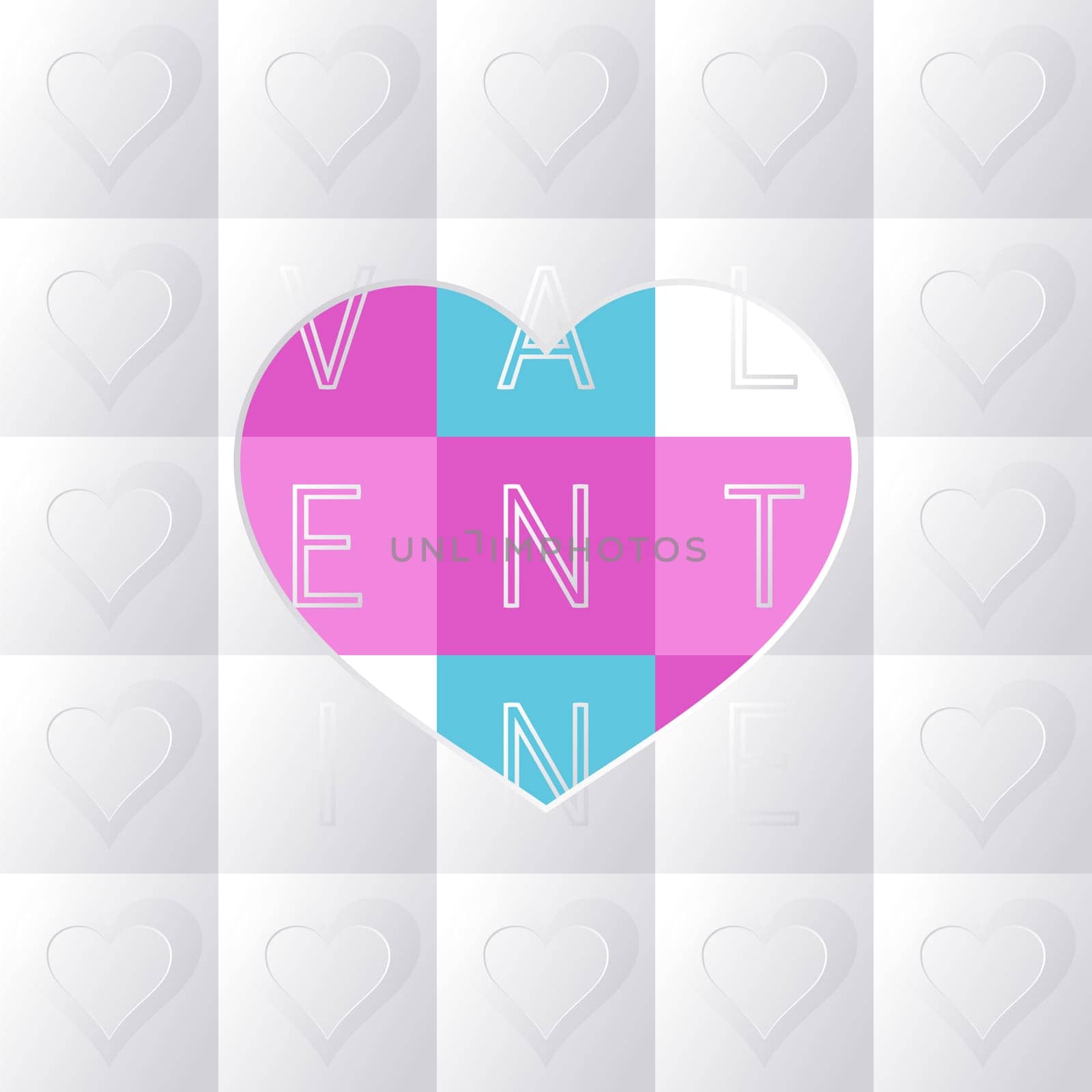 Modern vector happy valentine's day card with squares