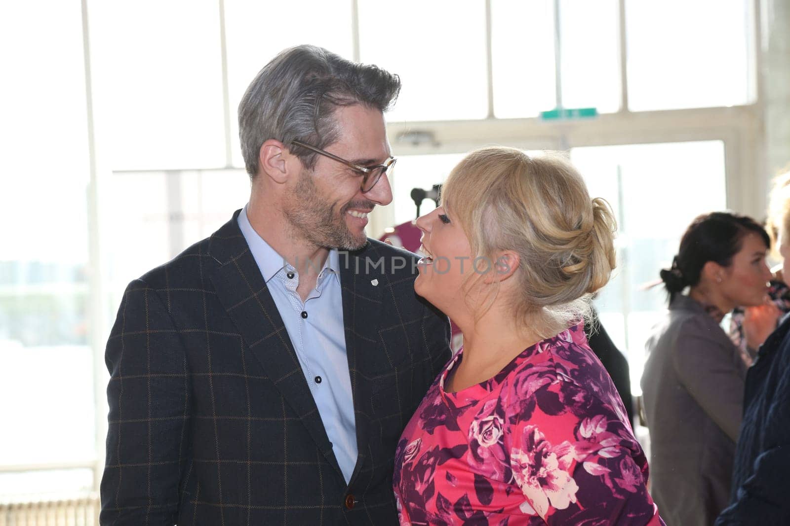 Maite Kelly with husband Florent Raimond at a fashion fair in Hamburg
