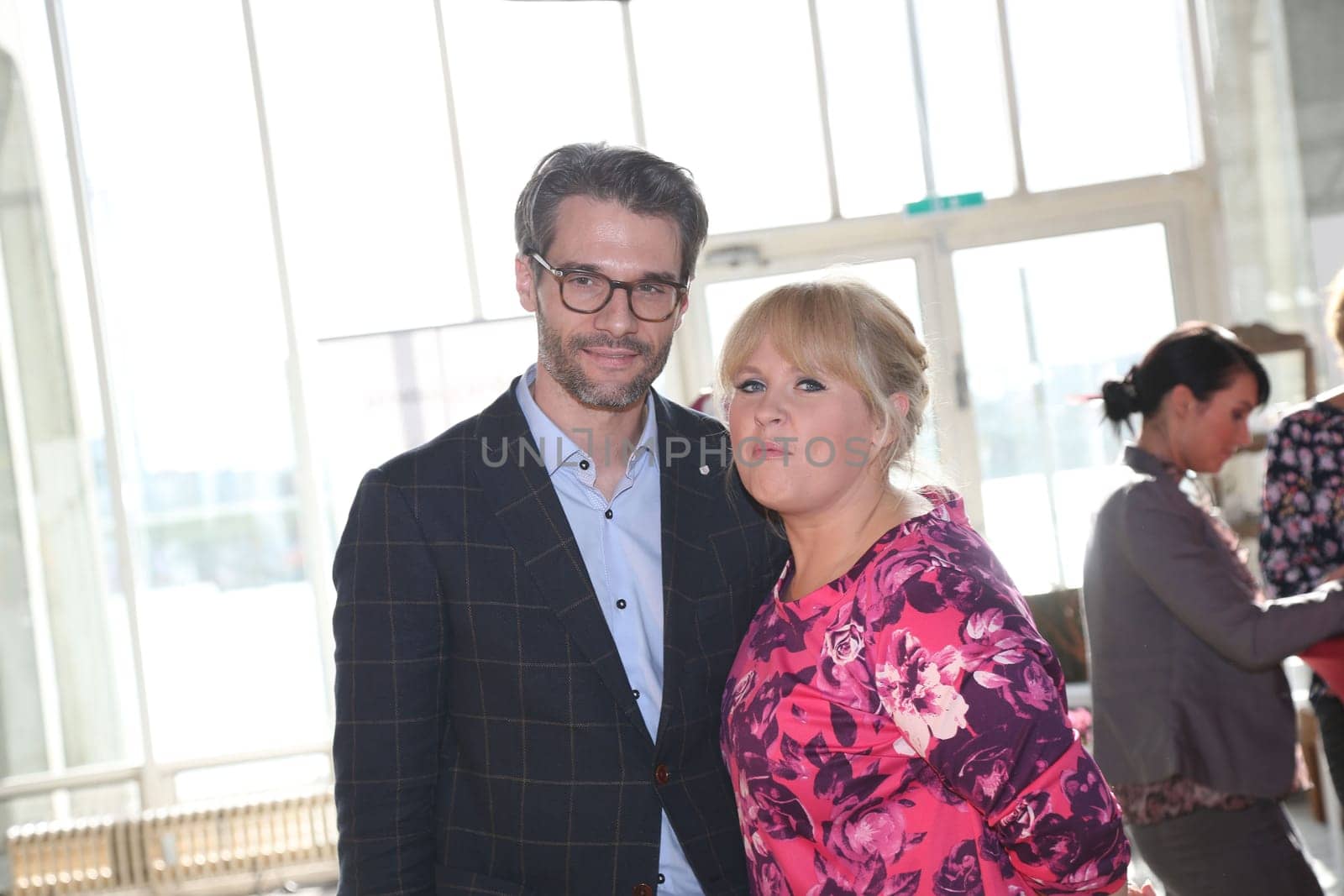 Maite Kelly with husband Florent Raimond at a fashion fair in Hamburg