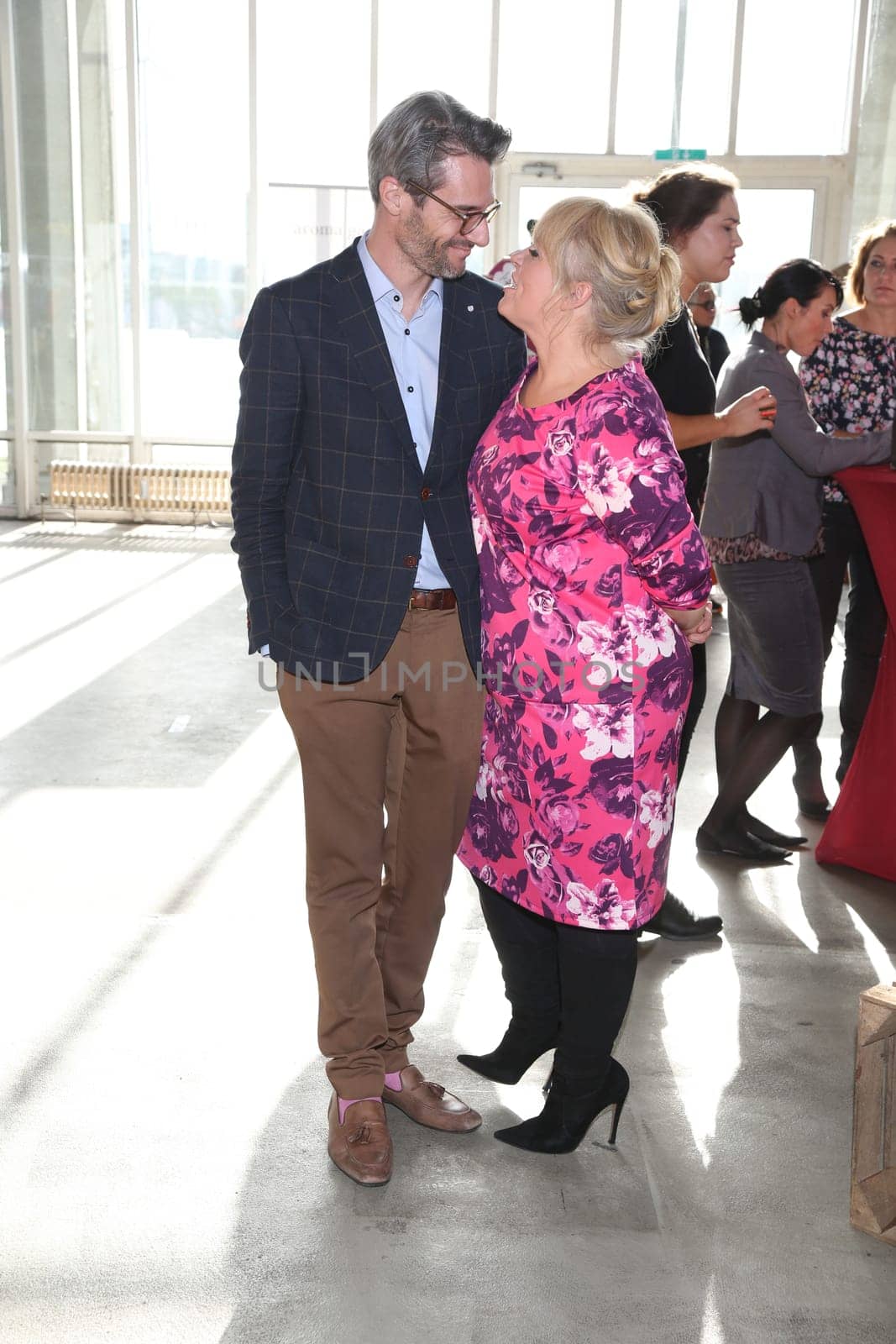 Maite Kelly with husband Florent Raimond at a fashion fair in Hamburg