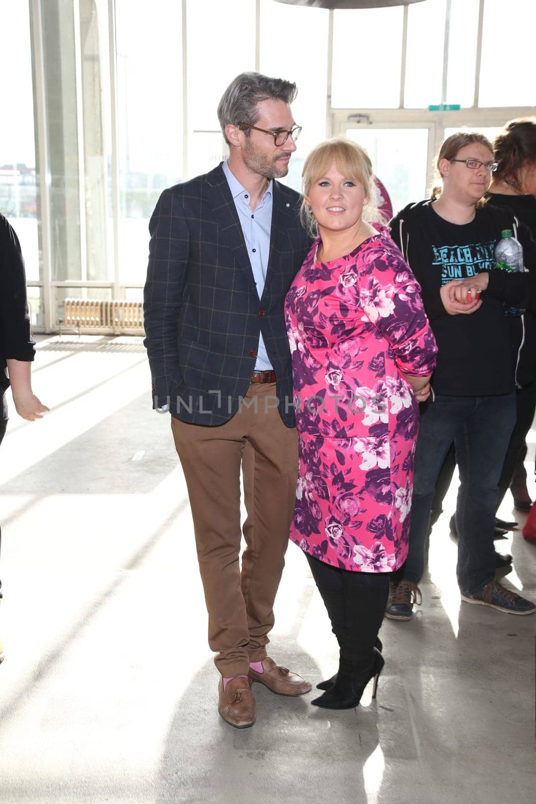Maite Kelly with husband Florent Raimond at a fashion fair in Hamburg
