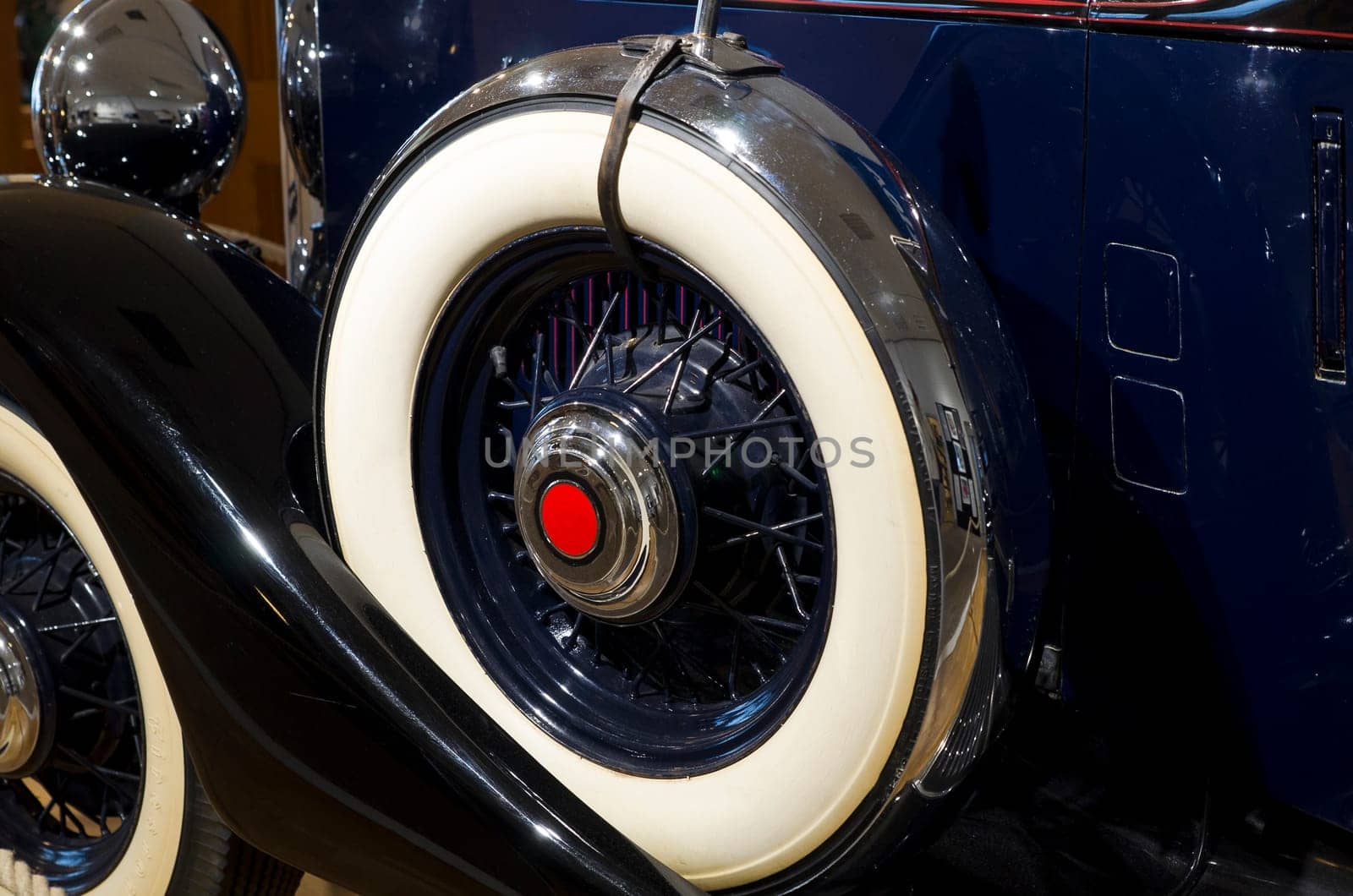 spare wheel of one old classic car from Volvo