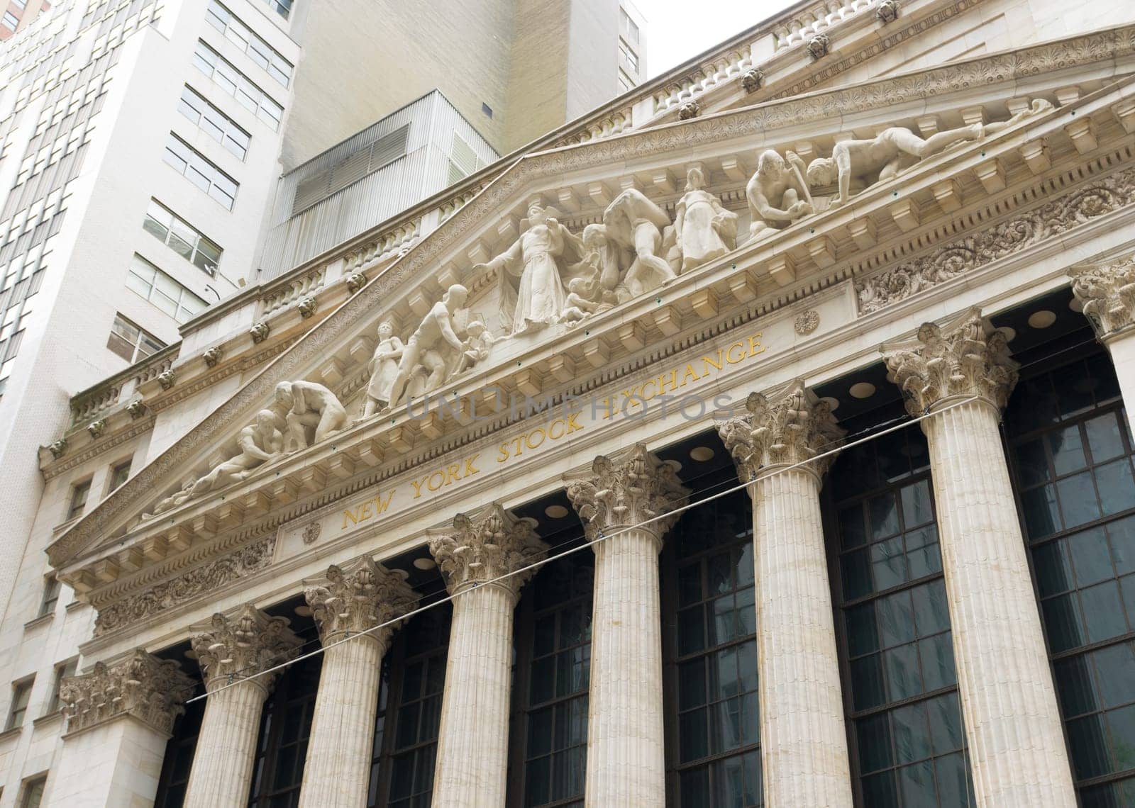 NEW YORK - APRIL 27, 2016: Exterior of the New York stock exchange building. It is the world's largest stock exchange by market capitalization of its listed companies