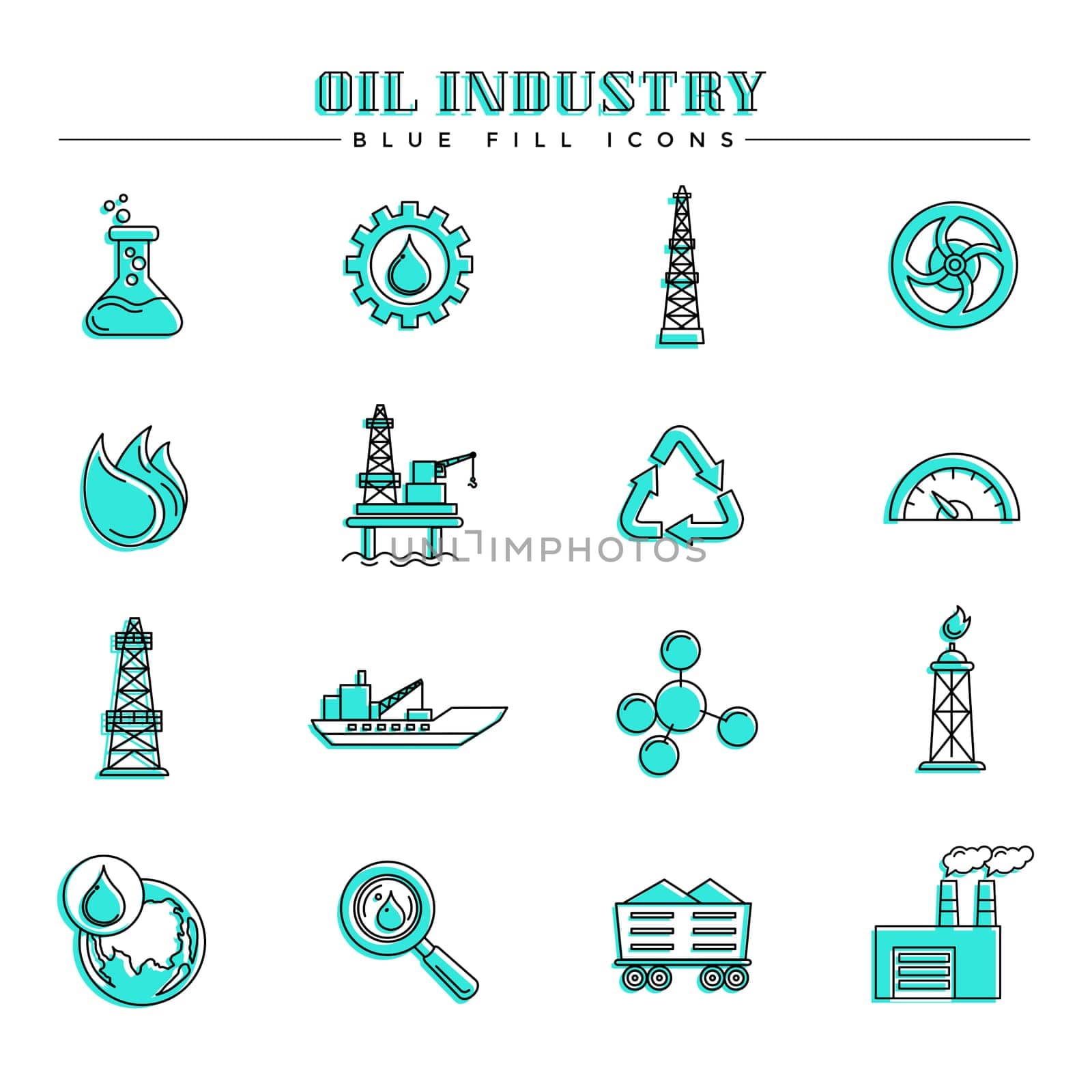 Modern line and color spot style icons, perfect for your branding, web, print or infographic design project.