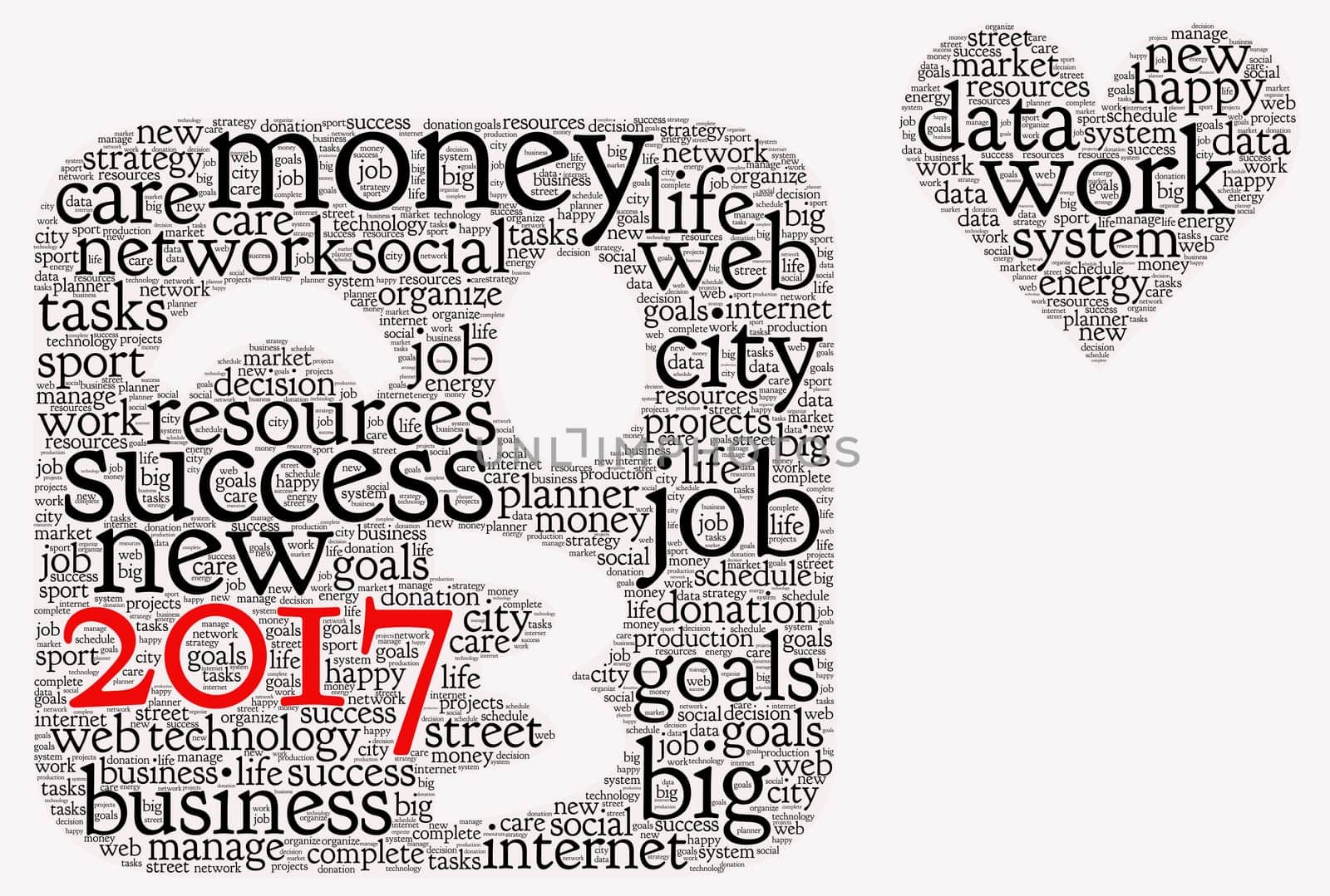 Business 2017 word cloud concept in emoticon shape