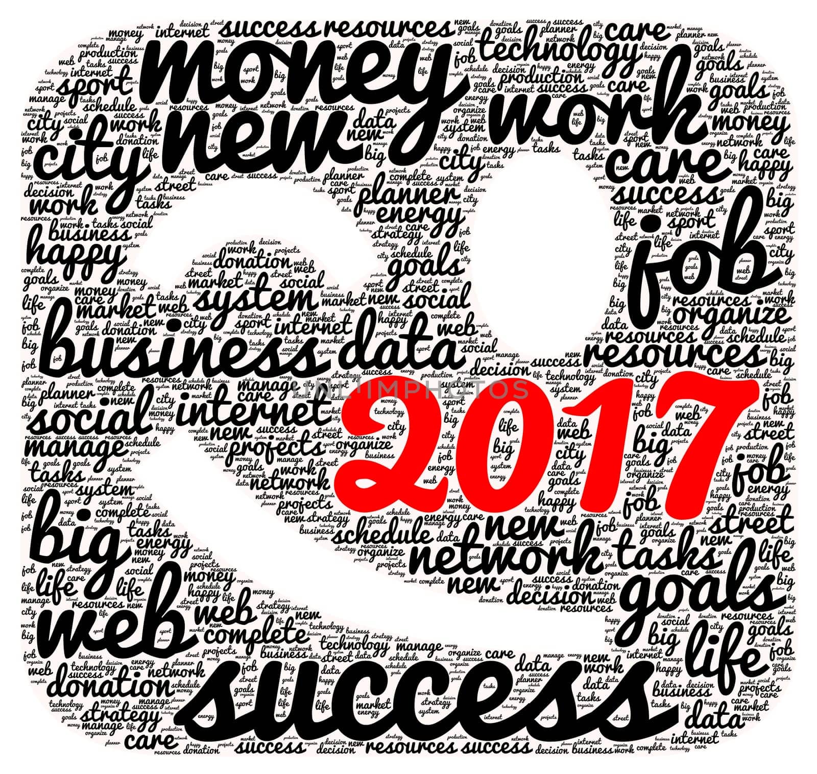 Business 2017 word cloud concept in emoticon shape