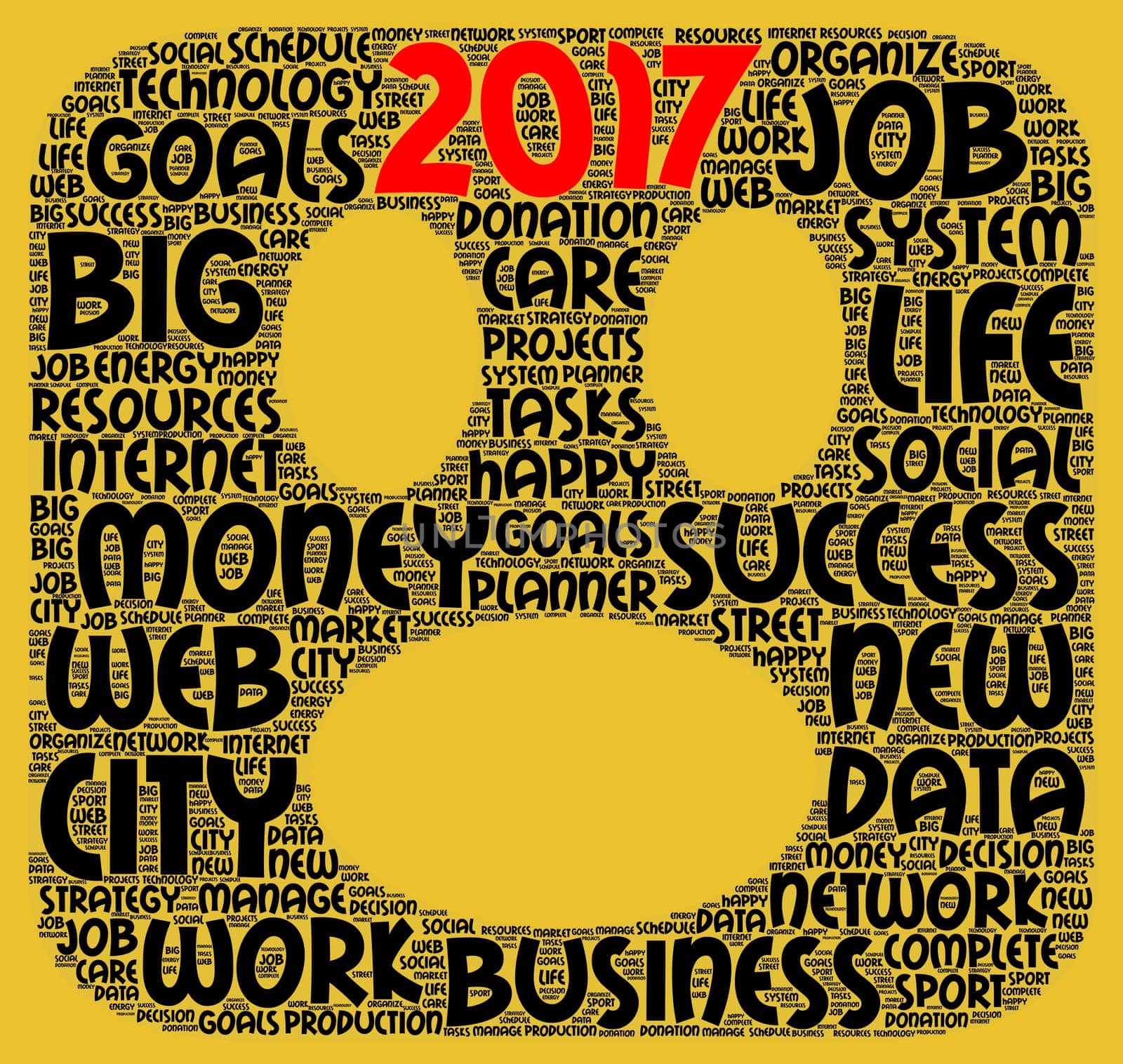 Business 2017 word cloud concept in emoticon shape
