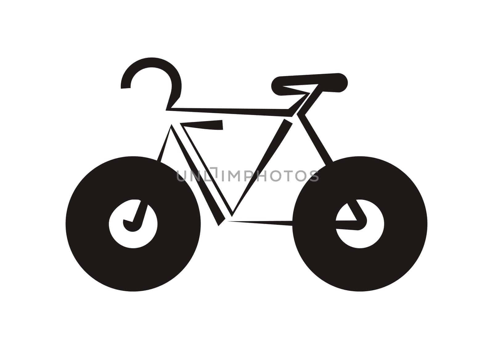 Black stylized bicycle icon vector illustration