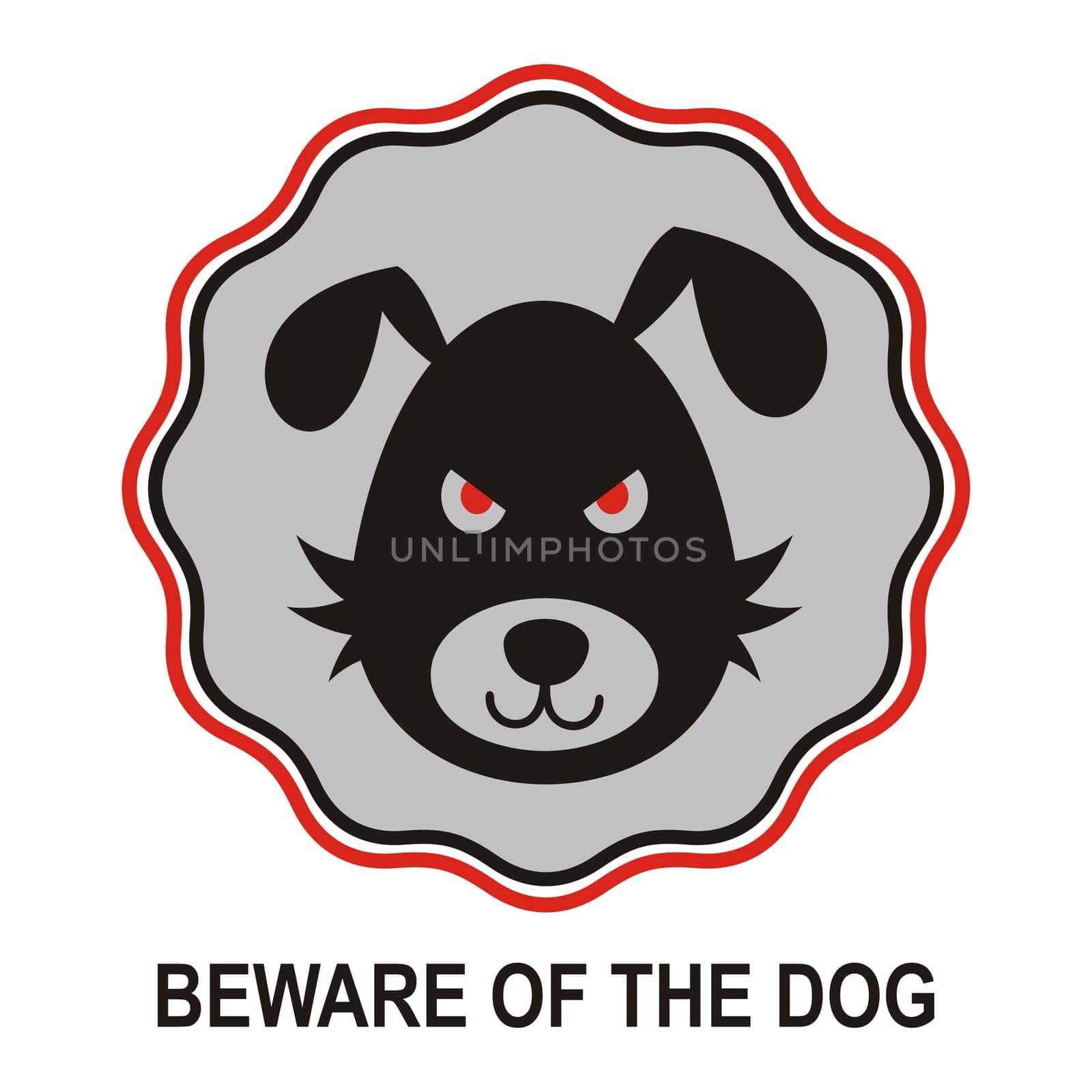 Beware of the bad dog sign vector illustration