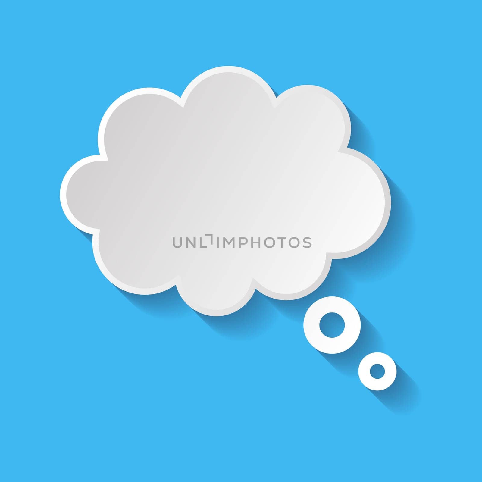 White vector speech bubble on blue background