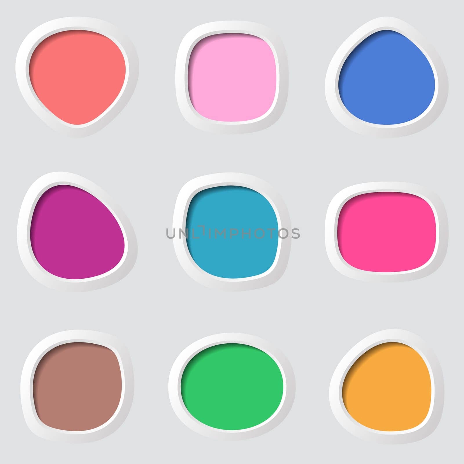 Set of vector colorful original round web buttons