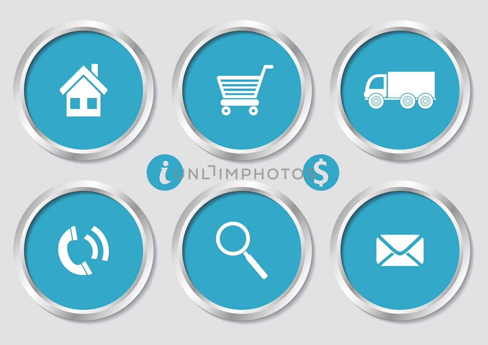 Shopping business and delivery web icons vector set
