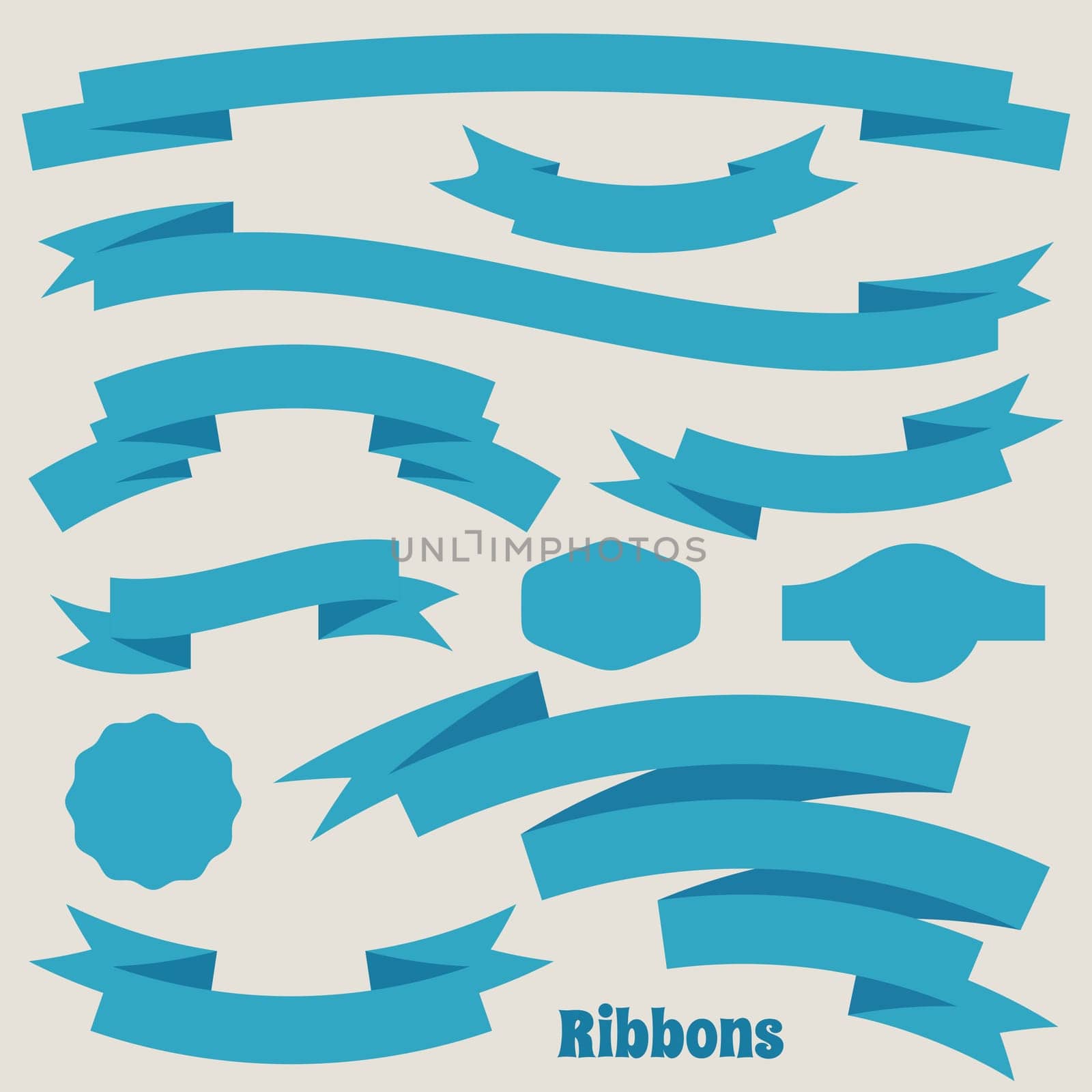 Retro ribbon banners and labels collection vector illustration