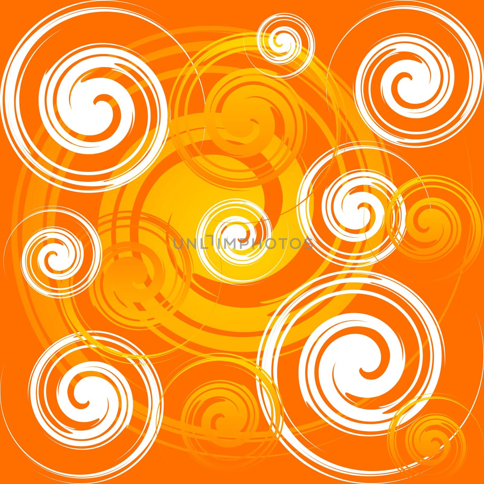 White and orange spiral vector background