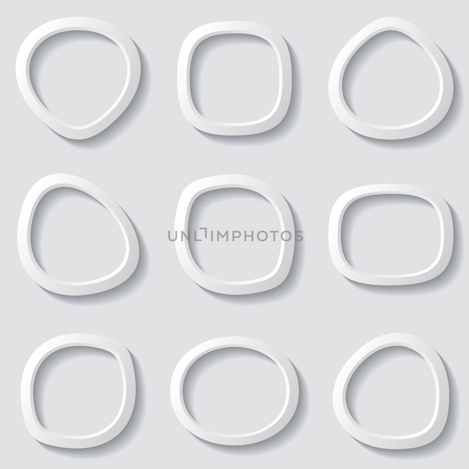 Set of vector grey original round web buttons