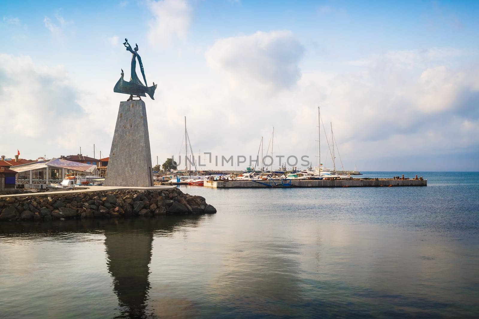 Nesebar, Bulgaria - September 05, 2014: Monument of Saint Nicholas the patron saint of the navigators in old town Nessebar on the Bulgarian Black Sea Coast. UNESCO world heritage site.