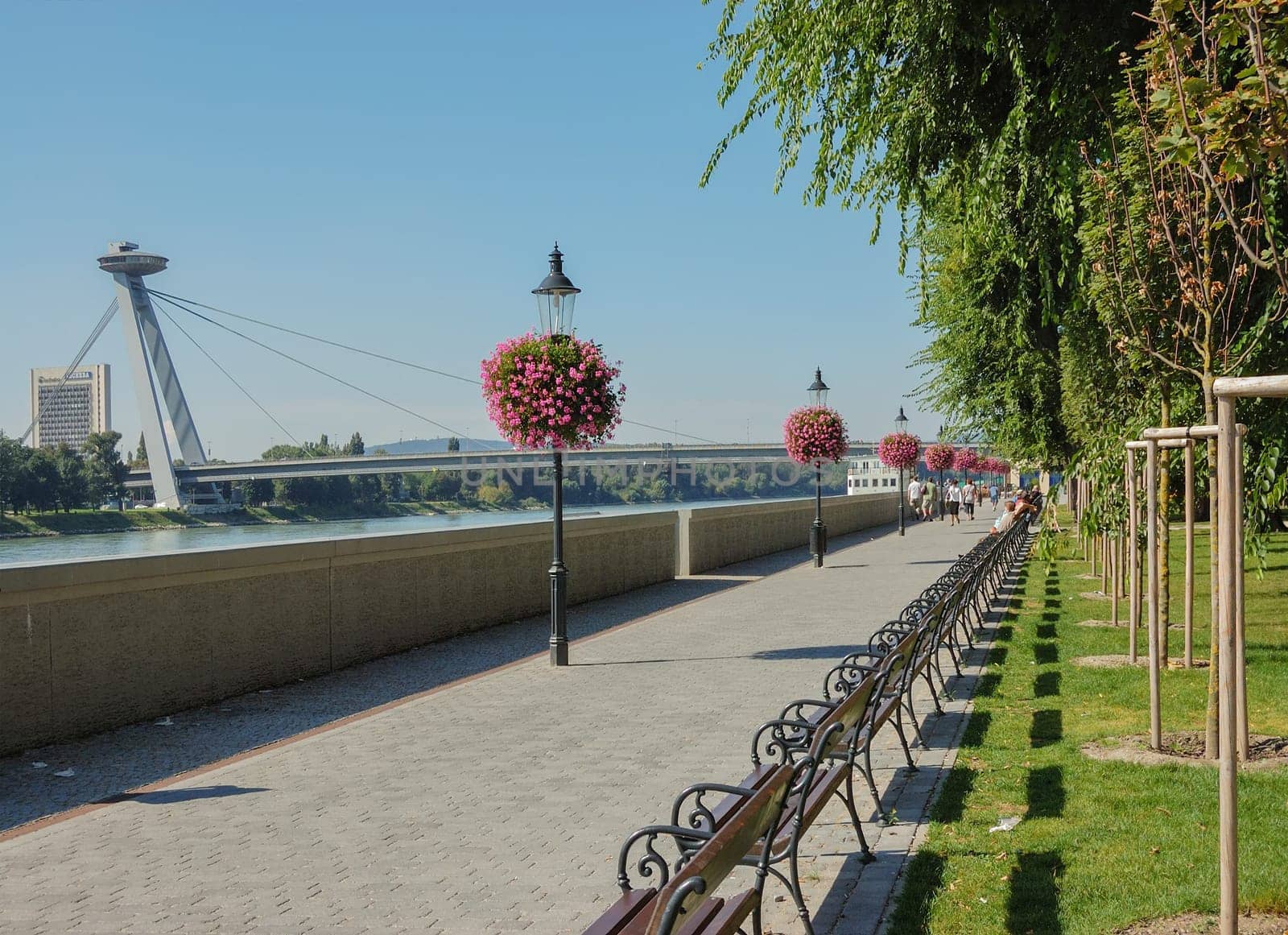 Park by River Danube in Bratislava, Slovakia