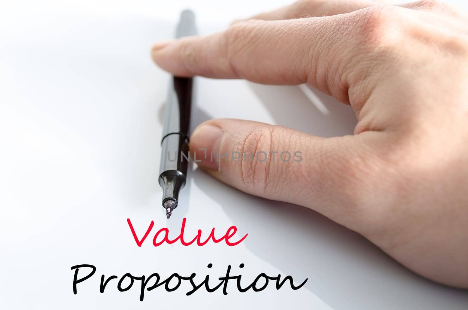 Value proposition text concept isolated over white background