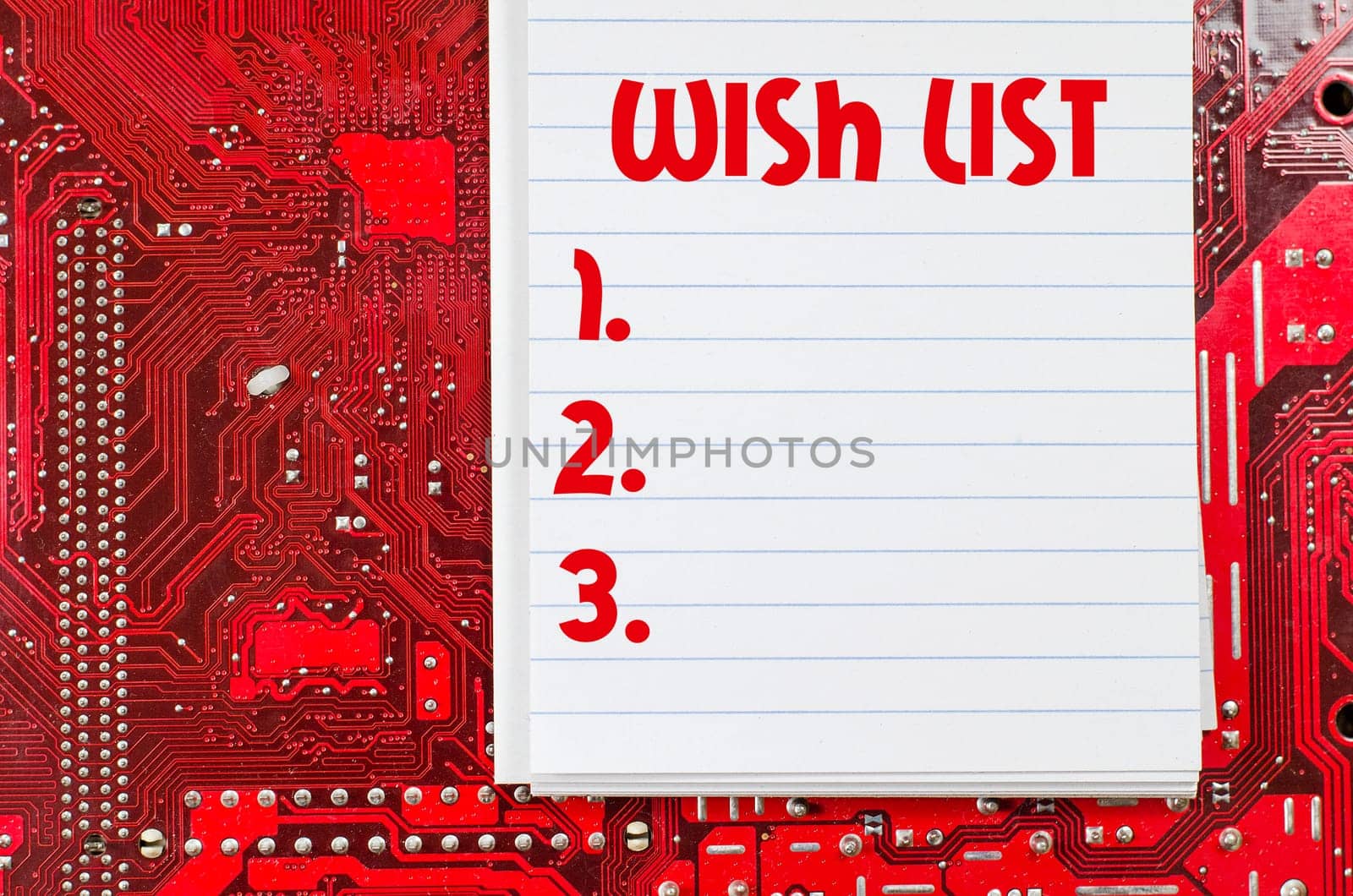 Red old dirty computer circuit board
