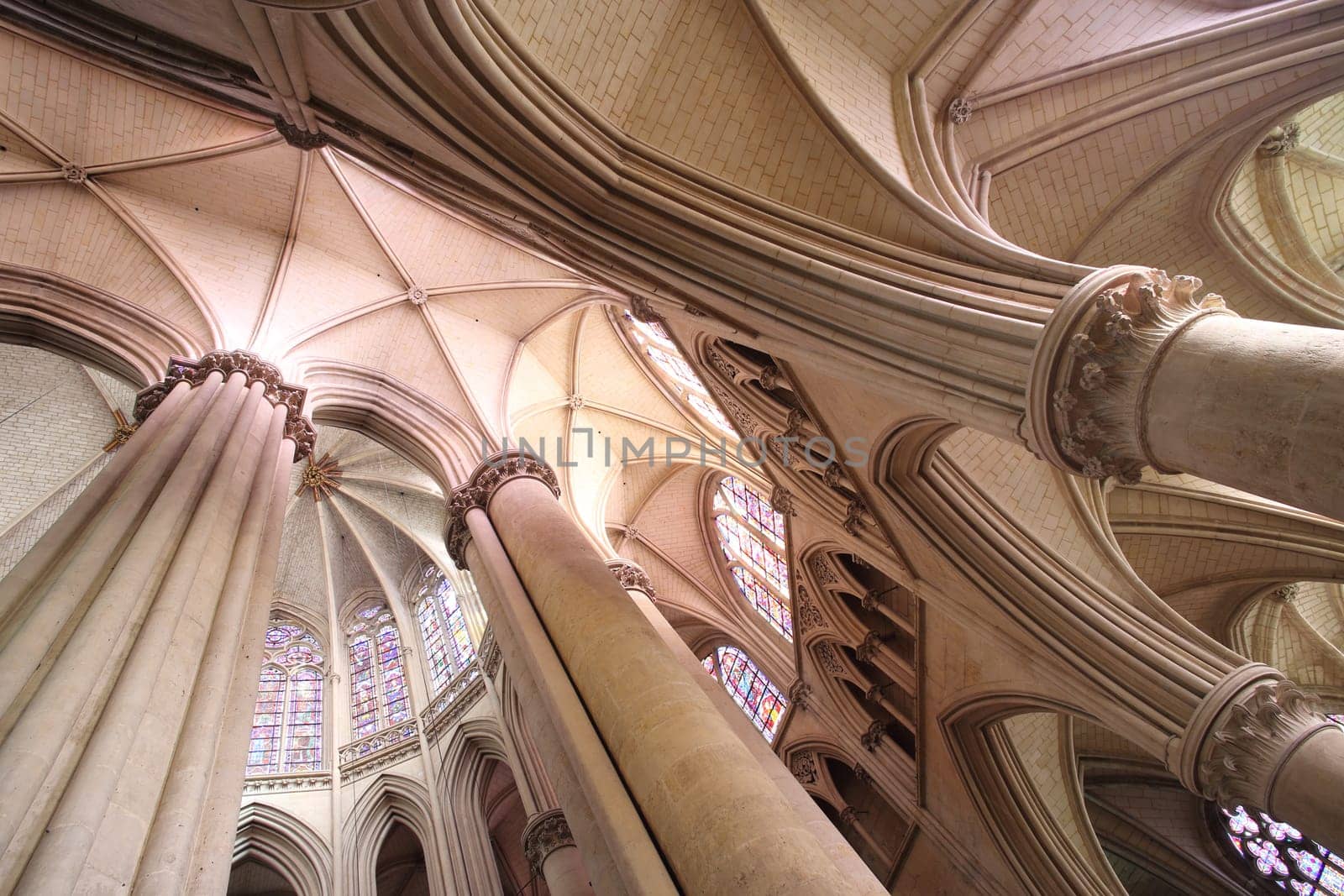 Le Mans St-Julien cathedral choir and ambulatory vaults, Le Mans, Sarthe, France