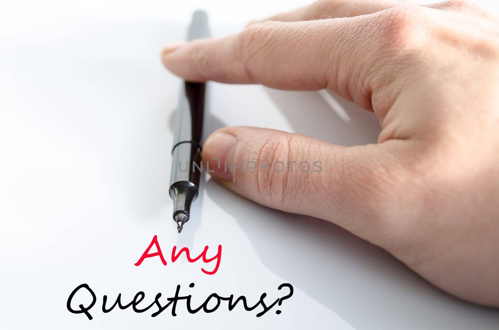Any questions text concept isolated over white background