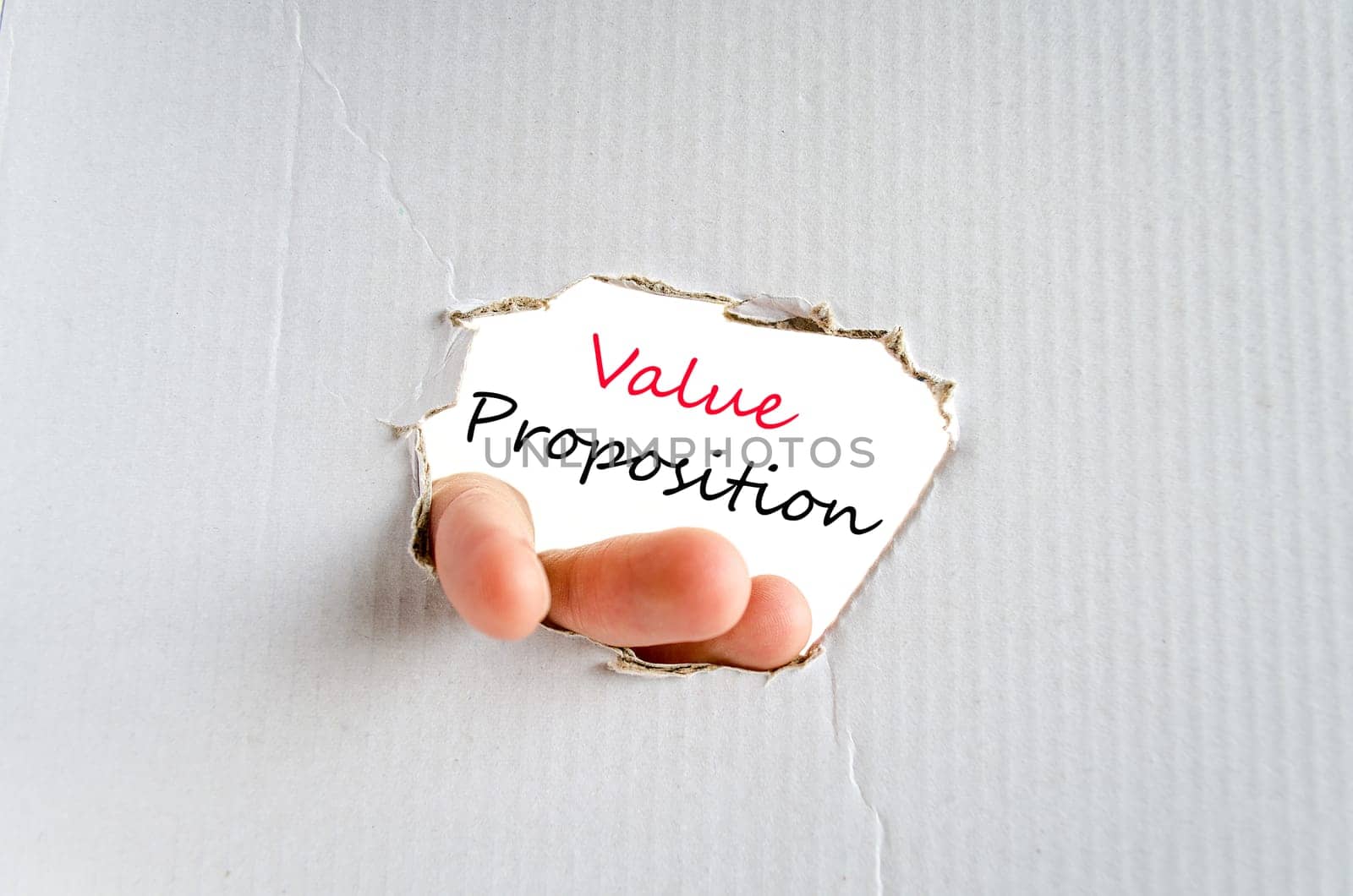 Value proposition text concept isolated over white background