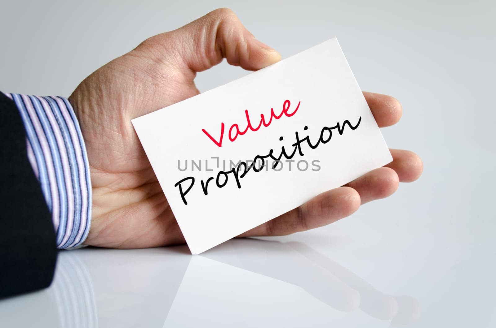 Value proposition text concept isolated over white background