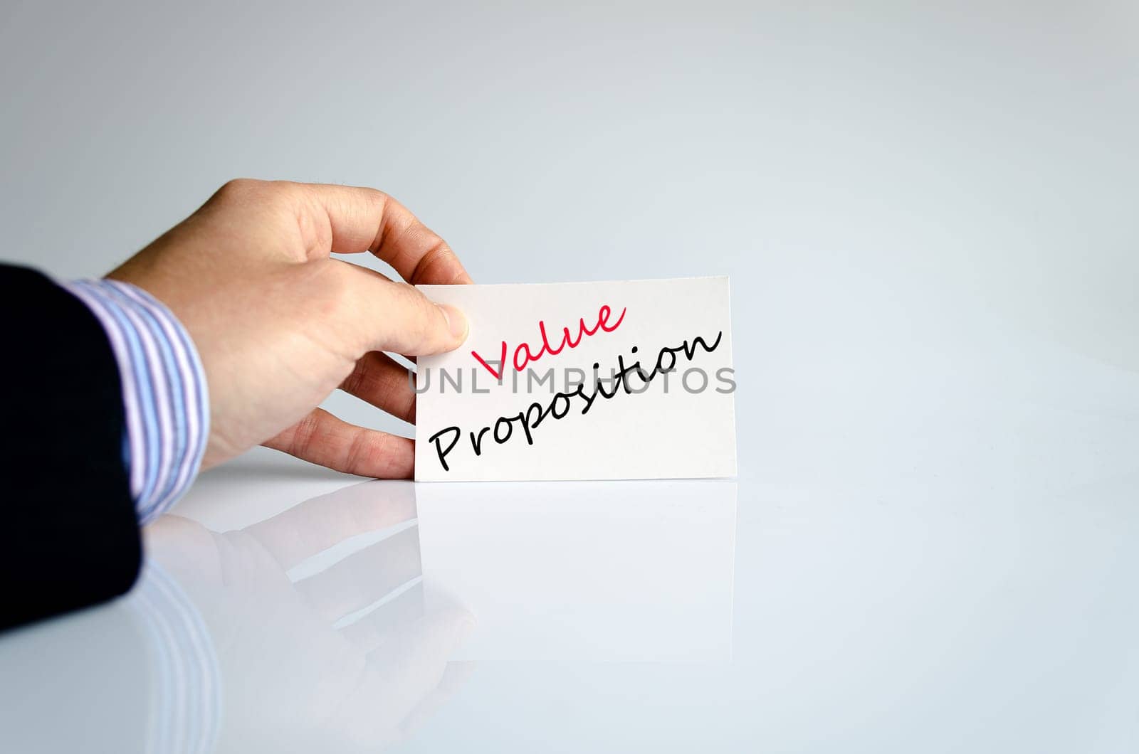 Value proposition text concept isolated over white background
