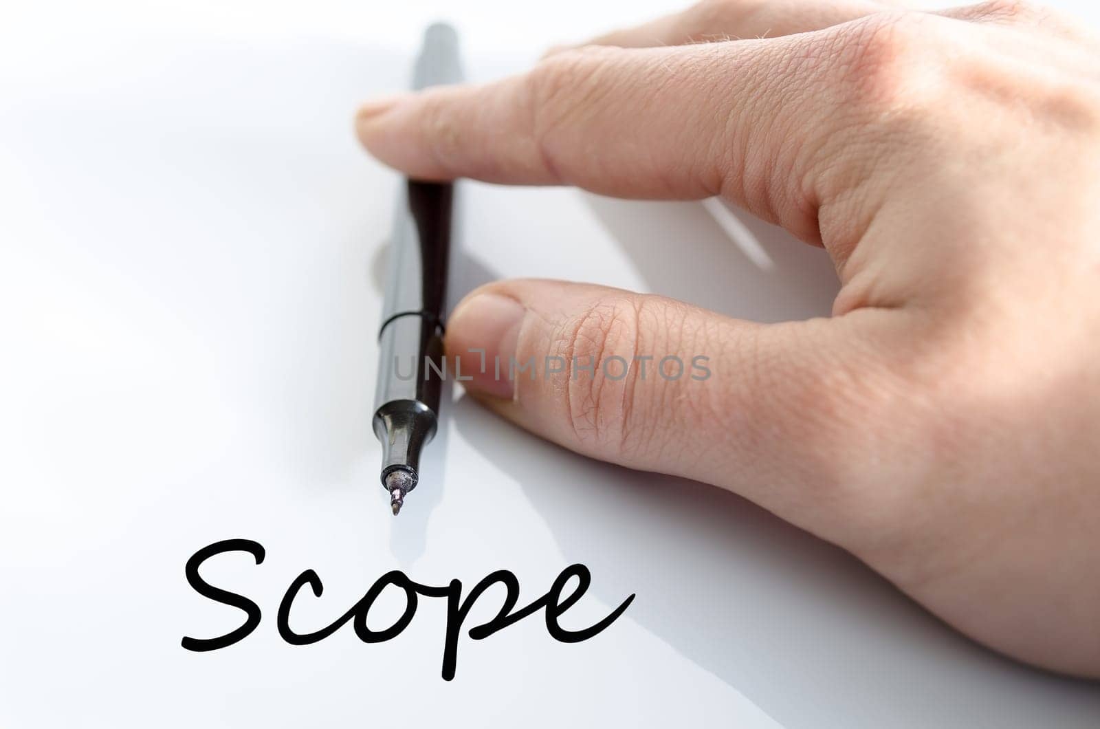 Scope text concept isolated over white background