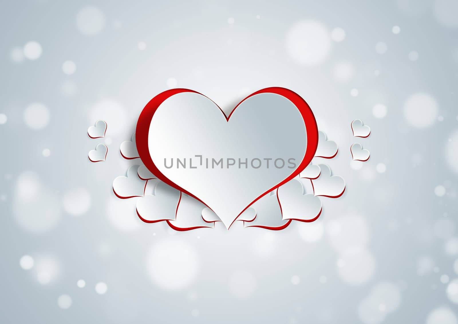 Heart shape on paper craft for texture background in valentine day
