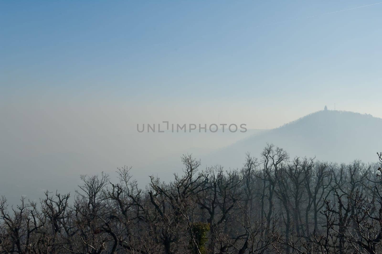 Smog over Budapest captured from the nearby Buda hills