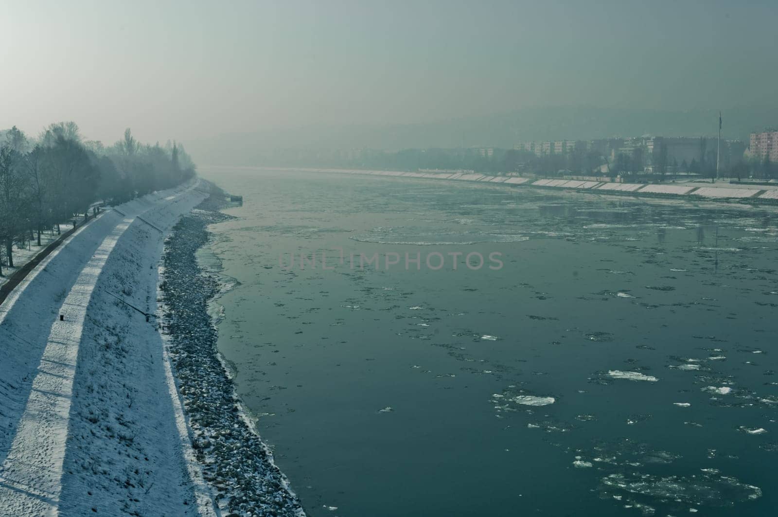 Cold weather, anticyclone favours air pollutants to accumulate and form a dense layer named smog over the city