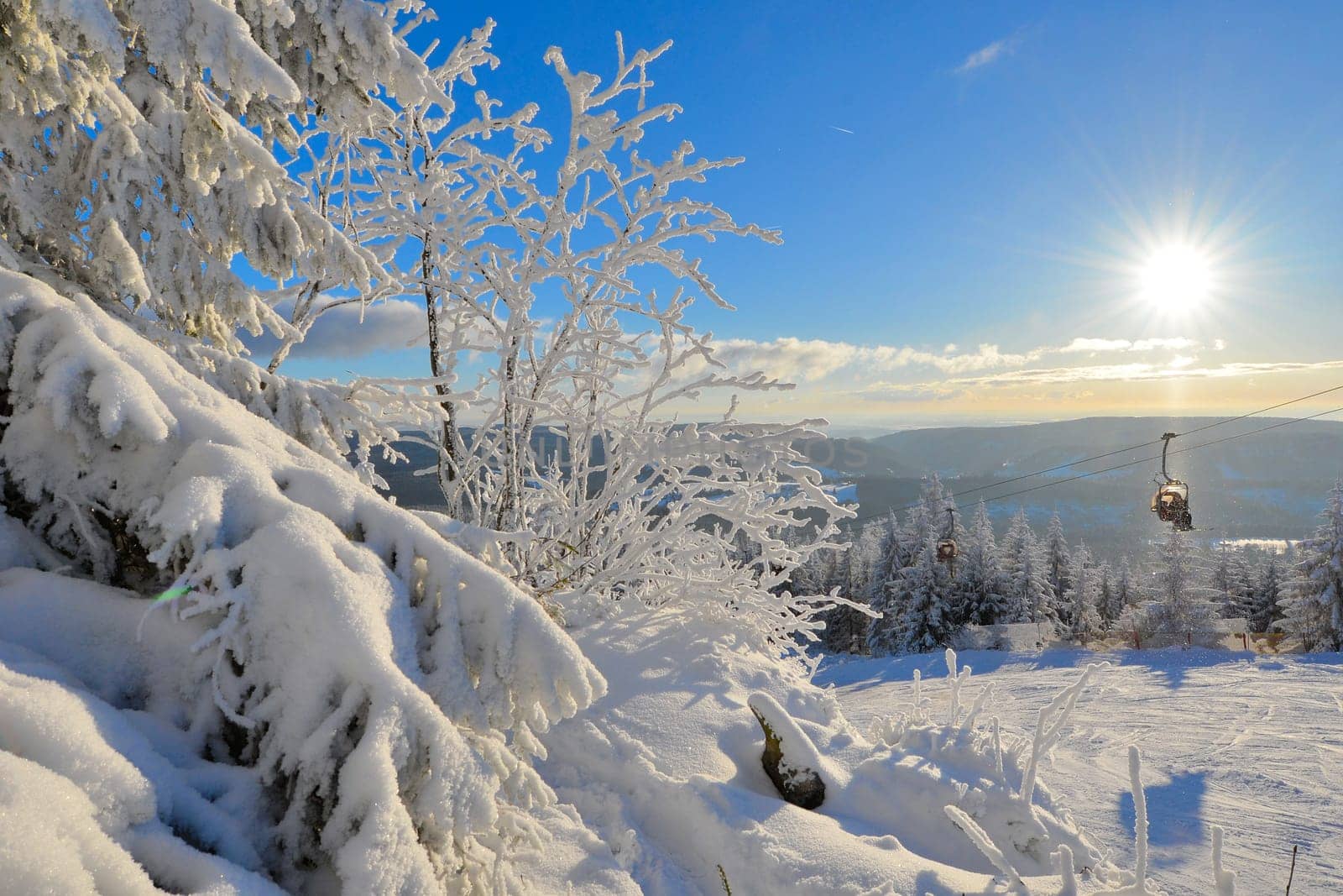 snowy winter landscape frosty cold