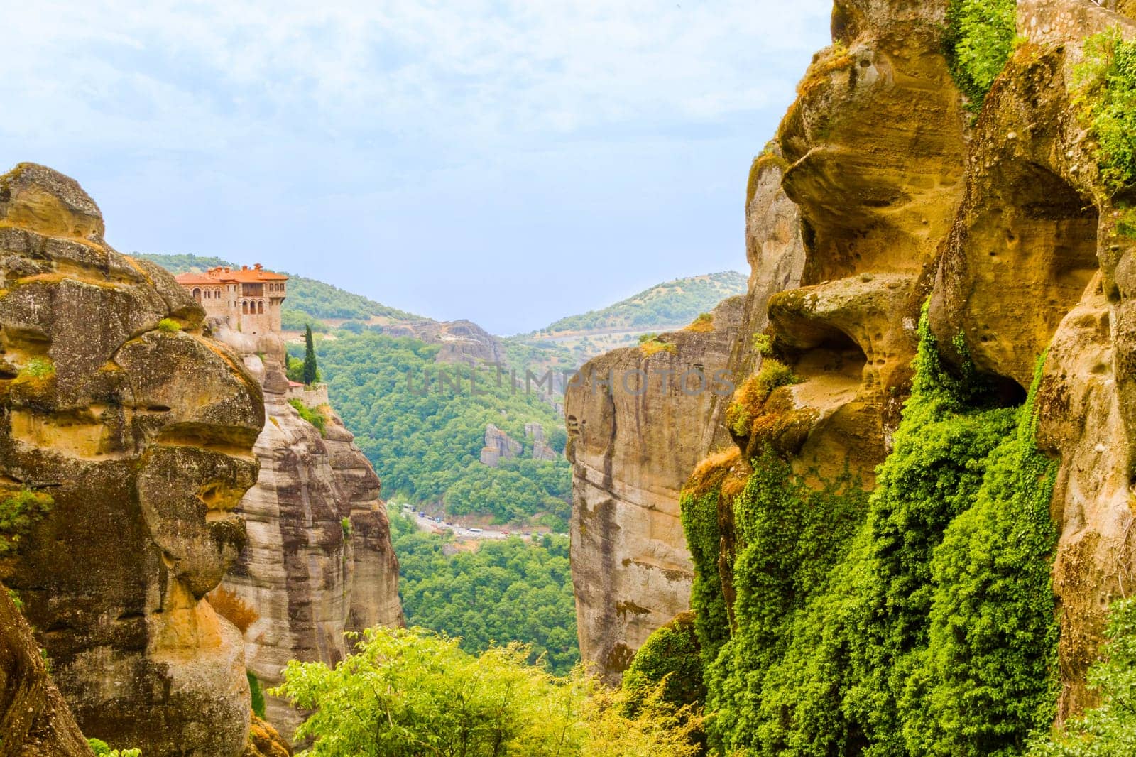 The Meteora Monasteries,east of the Pindos Mountains in Greece