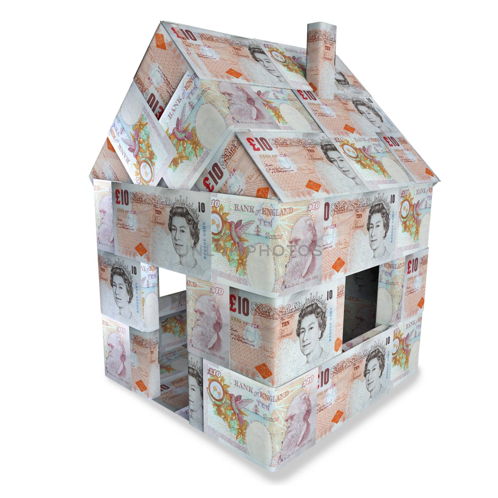 House of English 10 pound notes and change