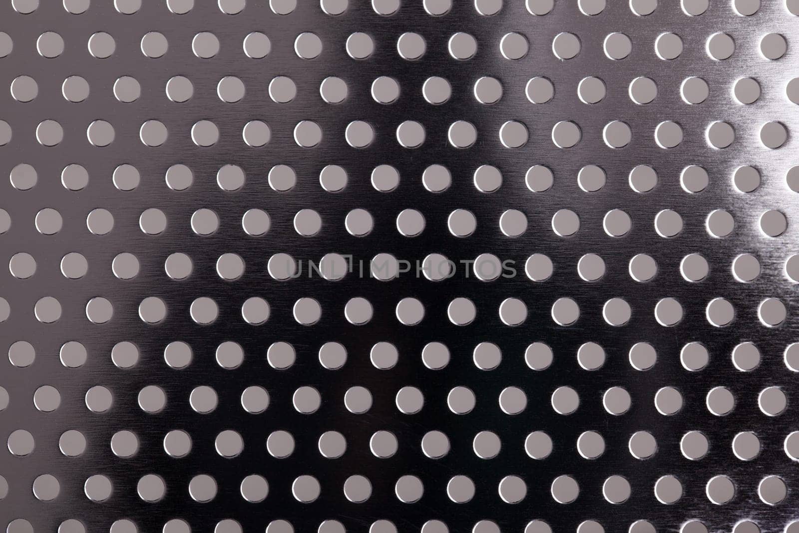 Perforated metal stainless steel sheet viewed from above