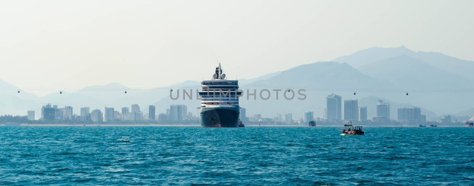 Big cruise ship in port