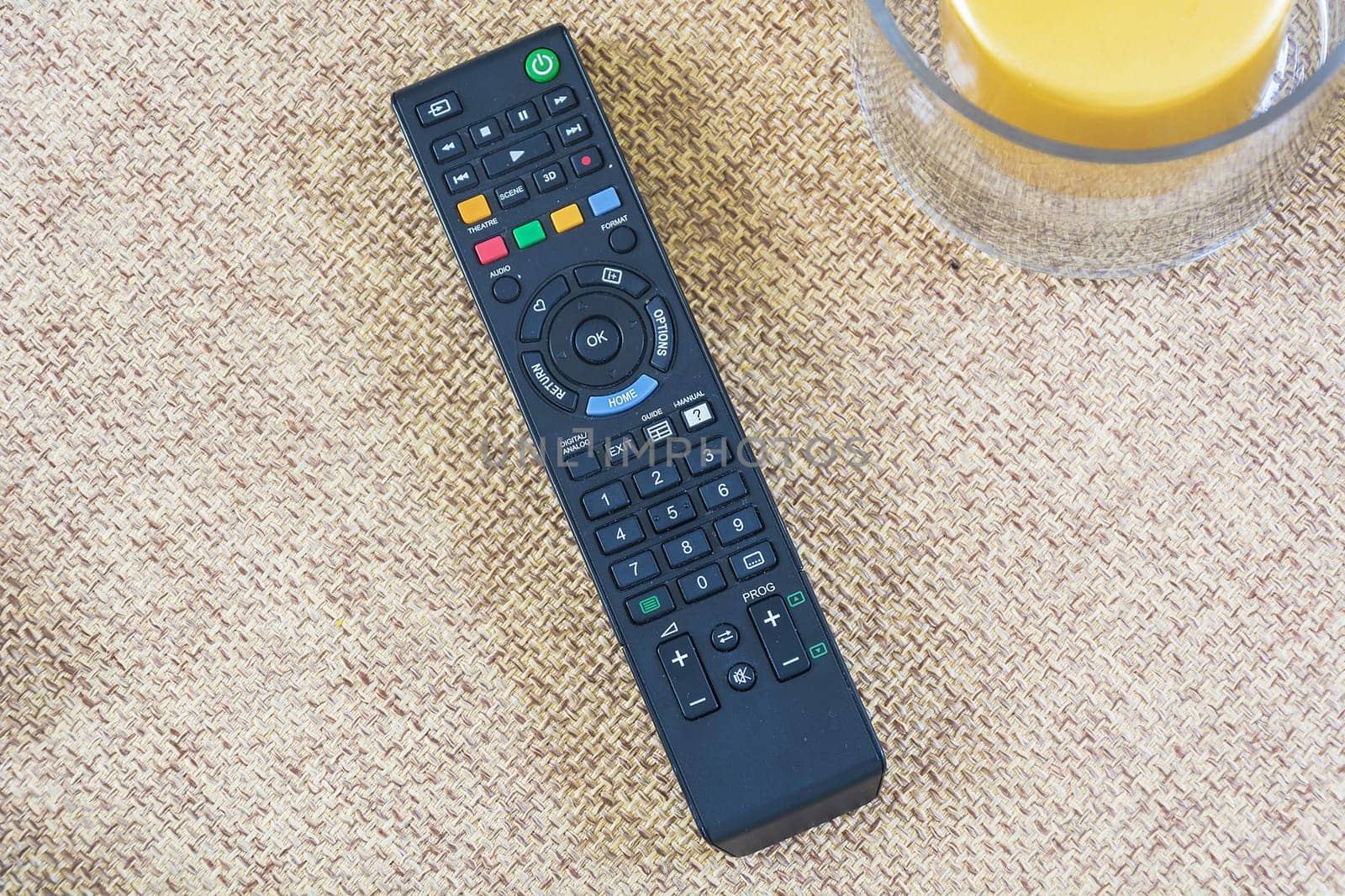 aerial view of a tv remote control