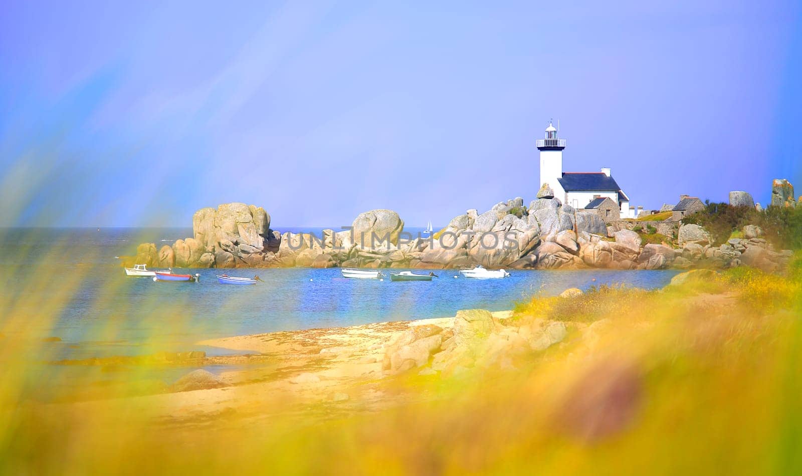 Pontusval Lighthouse, Brignogan, Finistere, France