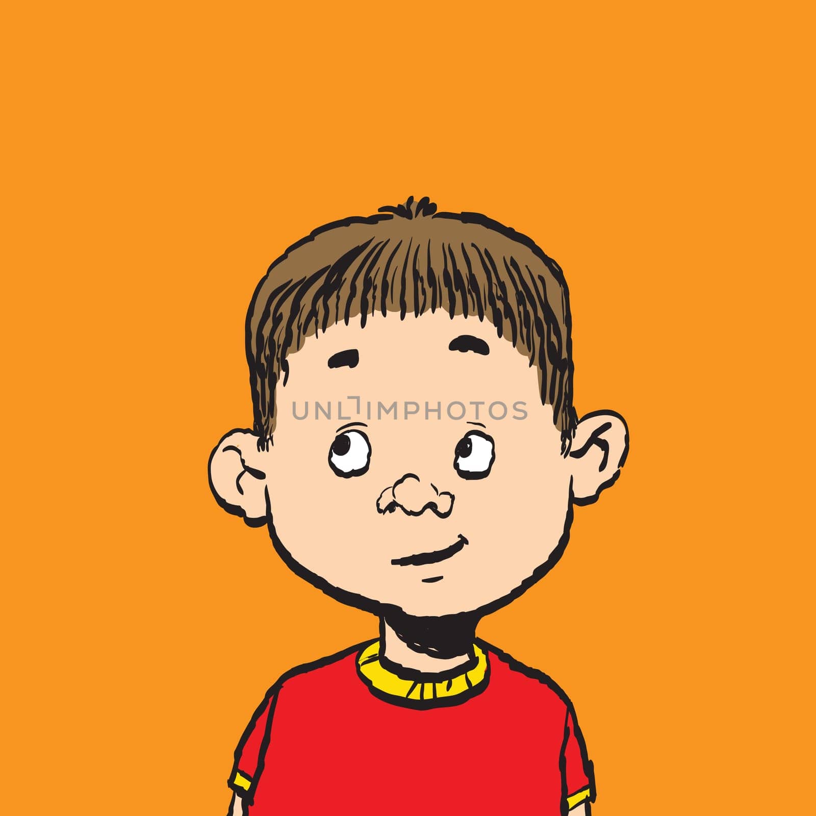 Portrait of a boy isolate illustration. Cartoon color illustration isolate