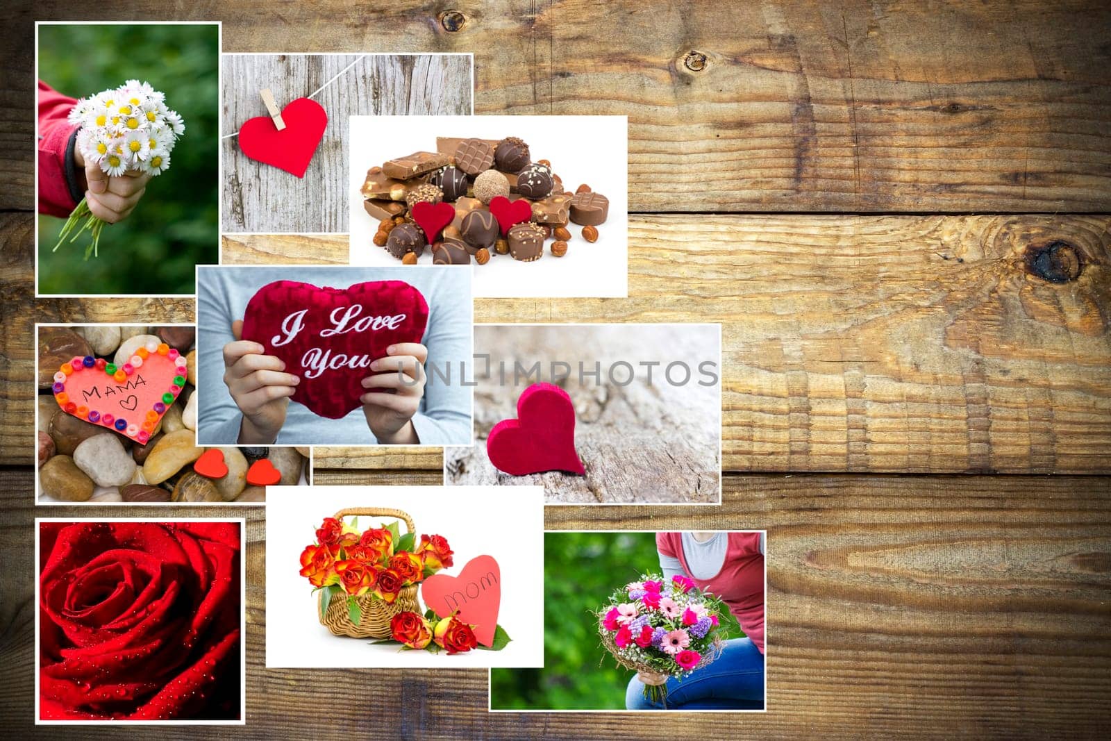 Mother's Day - flowers and hearts for mom