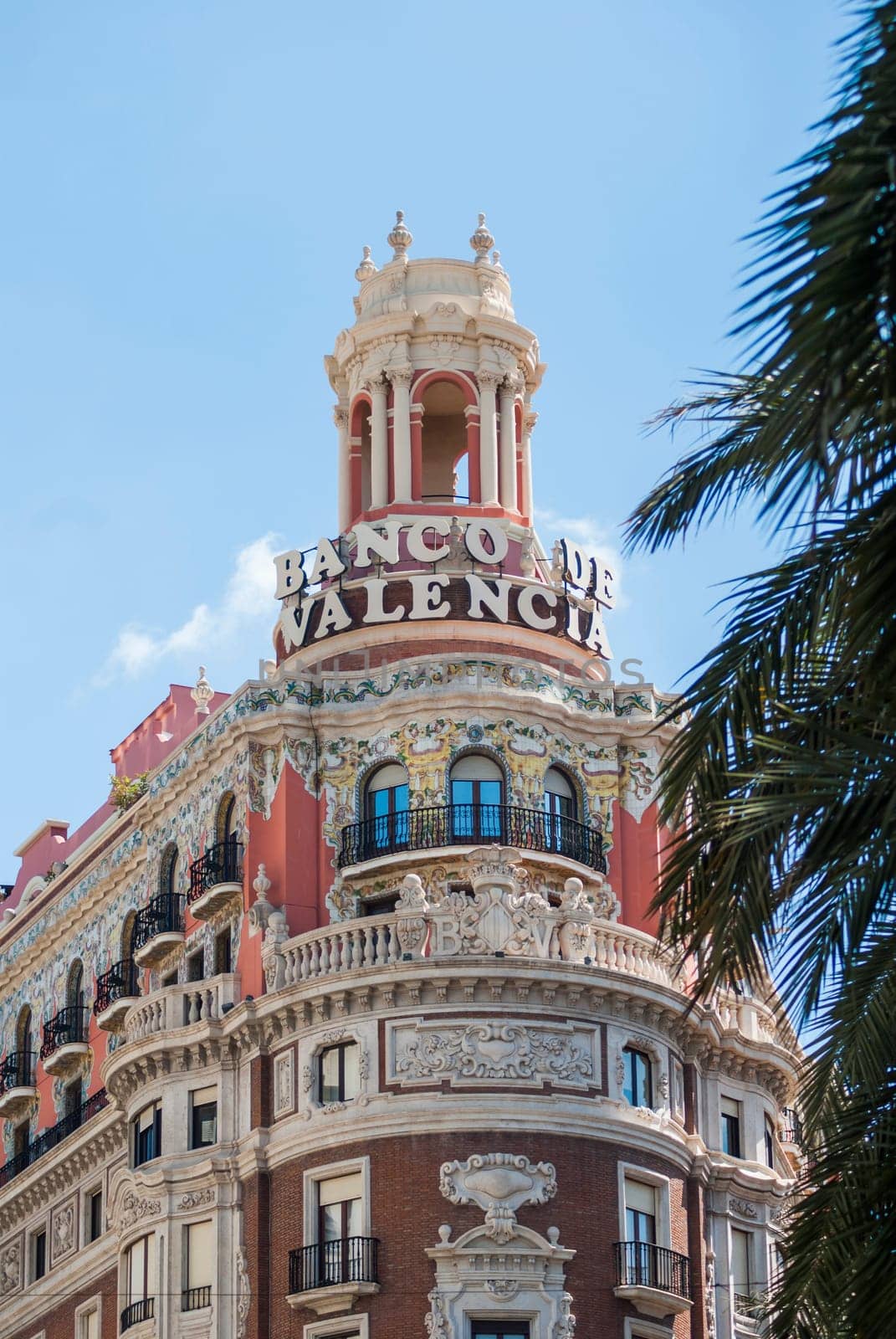 Valencia, Spain, may 2013: facade of the Bank of Valencia building