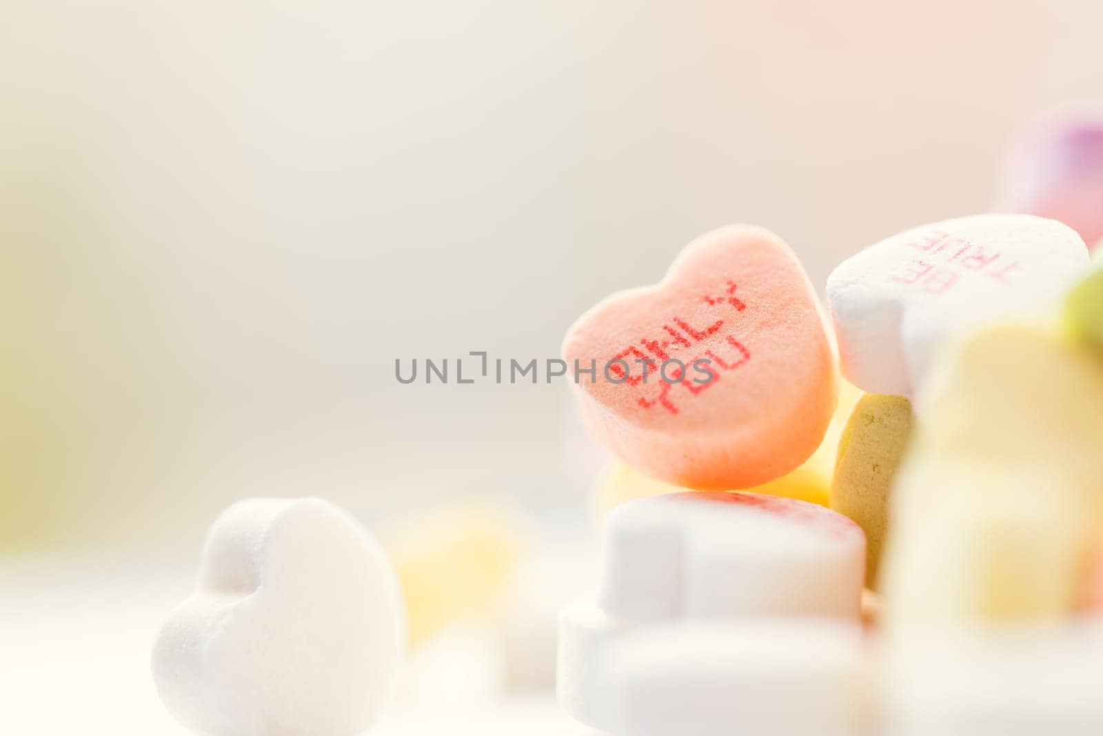 Heart shaped candies for Valentines Day