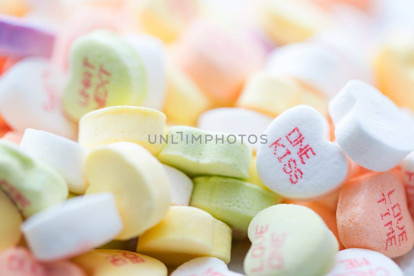 Heart shaped candies for Valentines Day