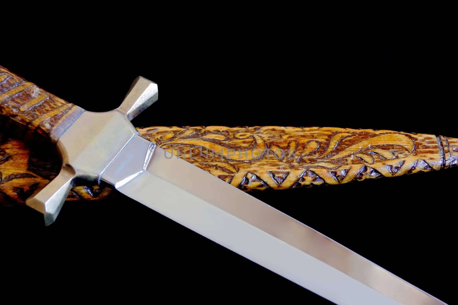 Image of cold weapon on black background