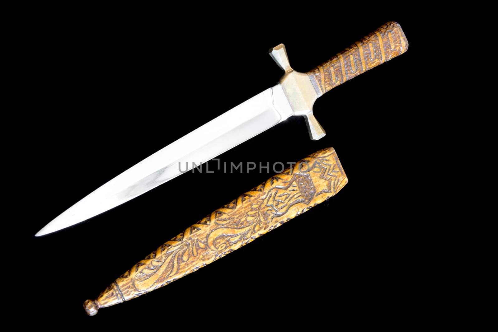 Image of cold weapon on black background